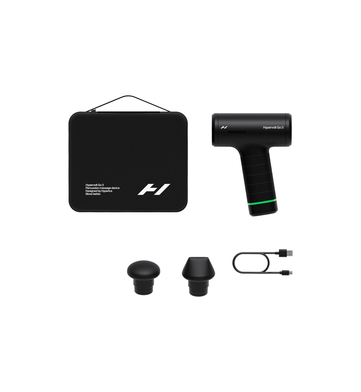 Hypervolt Go 3 massage gun: what's in the box